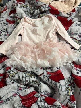 First Impressions Baby Pink and White Ruffle Tutu Dress